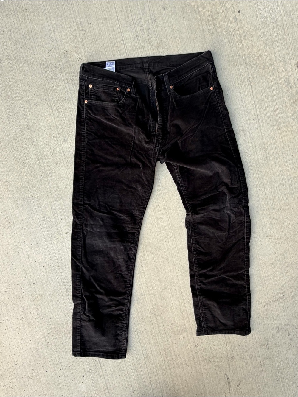 Levi's Black Corduroy Straight-Leg Pants